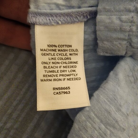 Nordstrom Seersucker Pajamas NWT Blue Small- Missing button, spots on pants - Picture 9 of 16